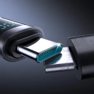 Joyroom S-A16 Pro Prism Series kábel USB-C – USB-C s digitálnym displejom, 100W, 1,2 m, čierny