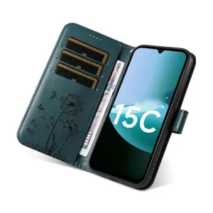 ART DANDELION Peňaženkové puzdro pre Xiaomi Redmi 15C / Redmi 15C 5G tmavozelené