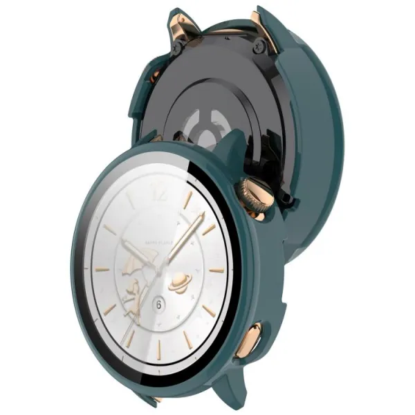 PC FULL COVER Plastový kryt so sklom pre OnePlus Watch 3 43mm zelený