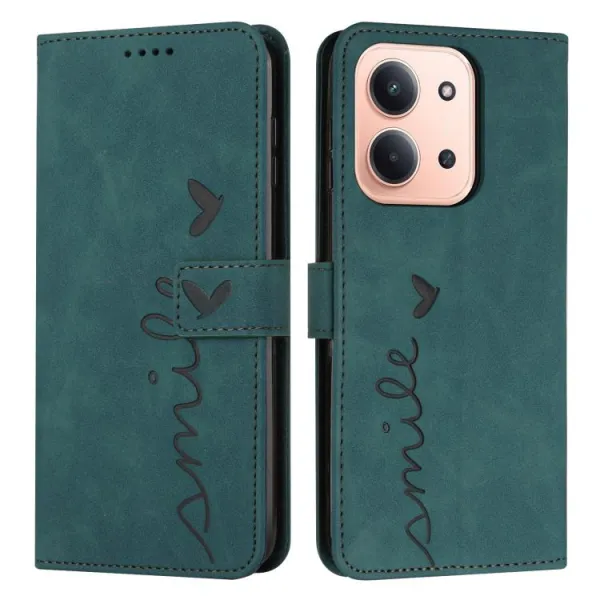 ART SMILE Peňaženkový obal s remienkom pre Xiaomi Redmi 15C / Redmi 15C 5G zelený