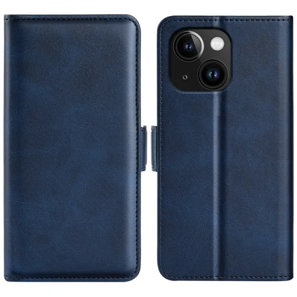 SIDE Peňaženkové puzdro pre Apple iPhone 15 Plus modré