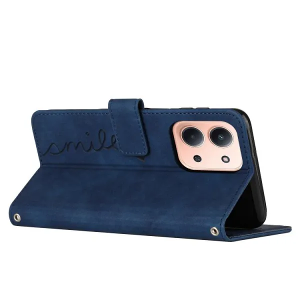ART SMILE Peňaženkový obal s remienkom pre Xiaomi Redmi 15C / Redmi 15C 5G modrý