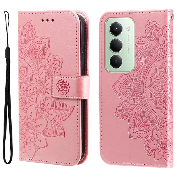 ART MANDALA Peňaženkový obal s remienkom pre Xiaomi Redmi 15 / Redmi 15 5G ružový