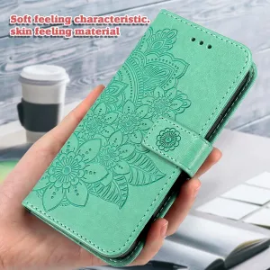 ART MANDALA Peňaženkový obal s remienkom pre Xiaomi Redmi 15 / Redmi 15 5G zelený