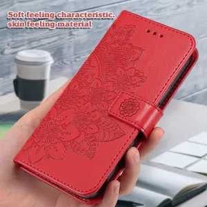 ART MANDALA Peňaženkový obal s remienkom pre Xiaomi Redmi 15 / Redmi 15 5G červený