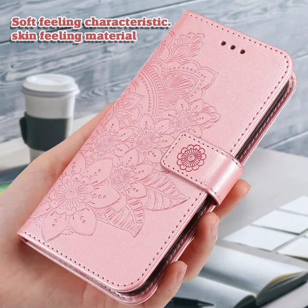ART MANDALA Peňaženkový obal s remienkom pre Xiaomi Redmi 15 / Redmi 15 5G ružový