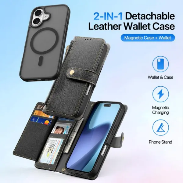DUX LAWA Ochranný obal a peňaženkové puzdro 2v1 Apple iPhone 17 čierne