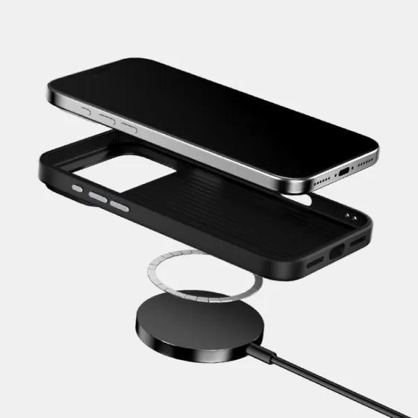 ABEEL RUYI Kožený kryt s MagSafe pre Apple iPhone 17 Pro modrý