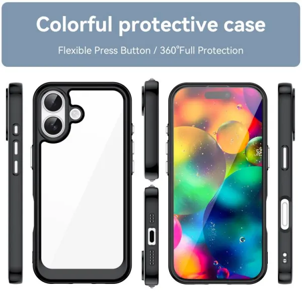 CRYSTAL Ochranný kryt pre Apple iPhone 17 čierny