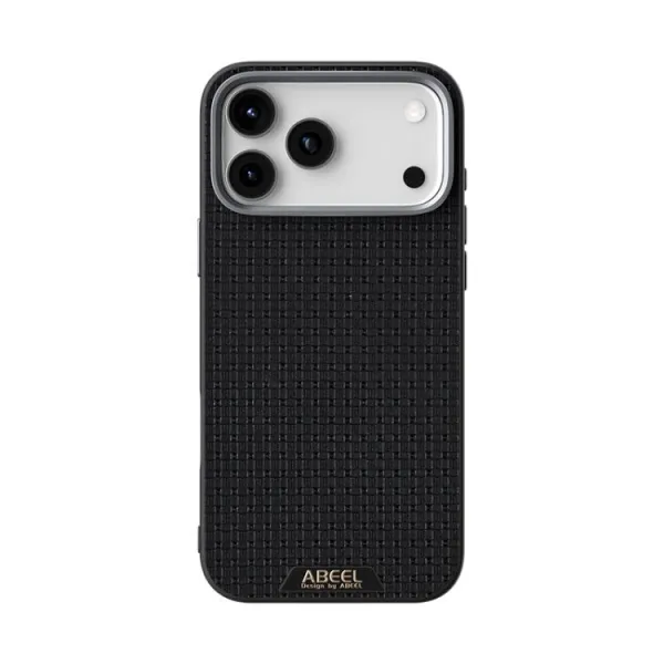 ABEEL RUYI Kožený kryt s MagSafe pre Apple iPhone 17 Pro Max čierny