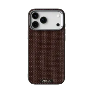 ABEEL RUYI Kožený kryt s MagSafe pre Apple iPhone 17 Pro Max hnedý