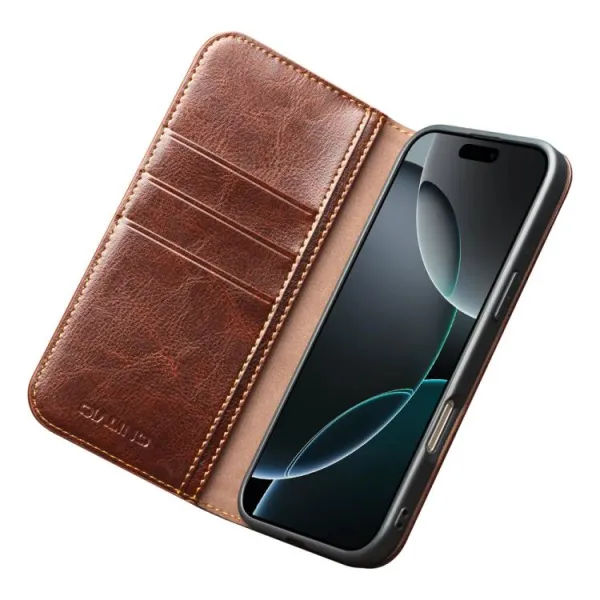 QIALINO Kožený obal pre Apple iPhone 17 hnedý