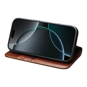 QIALINO Kožený obal pre Apple iPhone 17 hnedý
