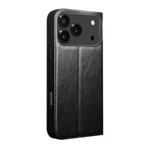 QIALINO Kožený obal pre Apple iPhone 17 Pro čierny
