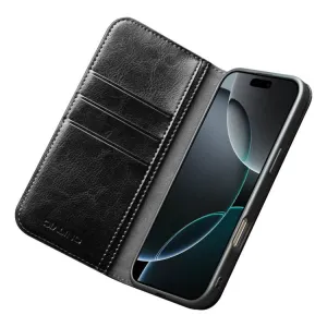 QIALINO Kožený obal pre Apple iPhone 17 Pro čierny