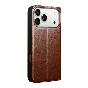 QIALINO Kožený obal pre Apple iPhone 17 Pro Max hnedý