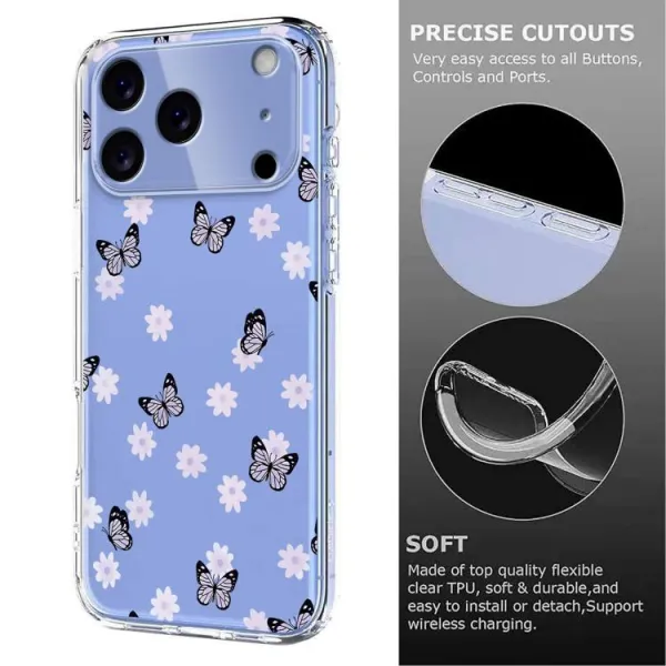 ART TPU Ochranný obal pre Apple iPhone 17 Pro LITTLE BUTTERFLY