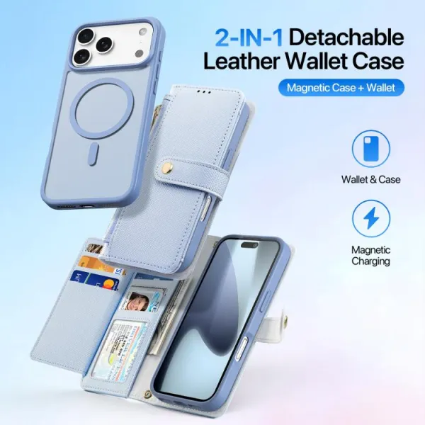 DUX LAWA Ochranný obal a peňaženkové puzdro 2v1 Apple iPhone 17 Pro Max modré