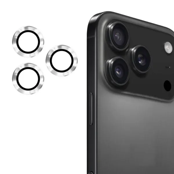 ENKAY ALU Sklo pre fotoaparát Apple iPhone 17 Pro / iPhone 17 Pro Max SILVER
