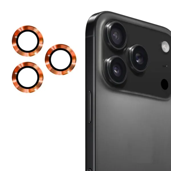 ENKAY ALU Sklo pre fotoaparát Apple iPhone 17 Pro / iPhone 17 Pro Max ORANGE