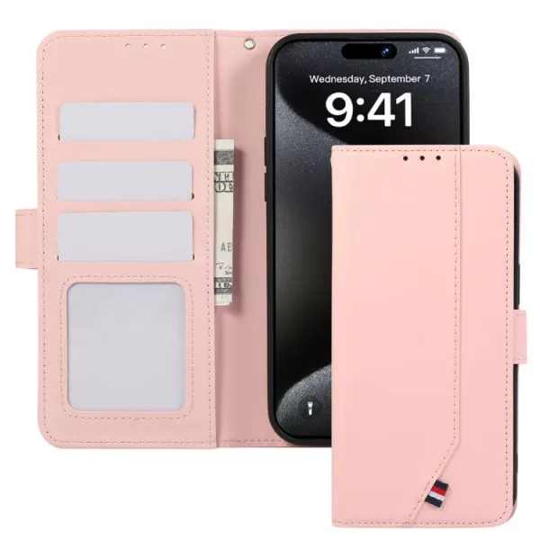 ABEEL DELICATE Peňaženkový obal Apple iPhone 17 ružový