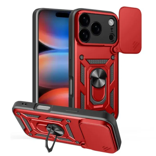 RING CAMERA Kryt s držiakom pre Apple iPhone 17 Pro červený