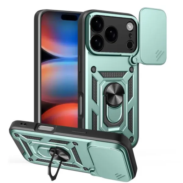 RING CAMERA Kryt s držiakom pre Apple iPhone 17 Pro zelený