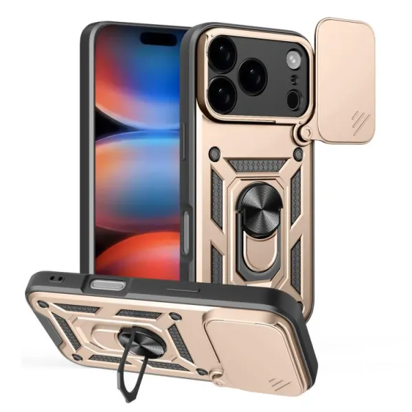 RING CAMERA Kryt s držiakom pre Apple iPhone 17 Pro zlatý