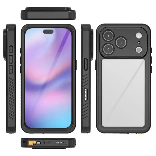 SOLID IP68 Obojstranný kryt pre Apple iPhone 17 Pro čierny