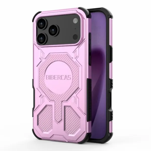 BIBERCAS COLOR Ochranný kryt s MagSafe Apple iPhone 17 Pro Max ružový