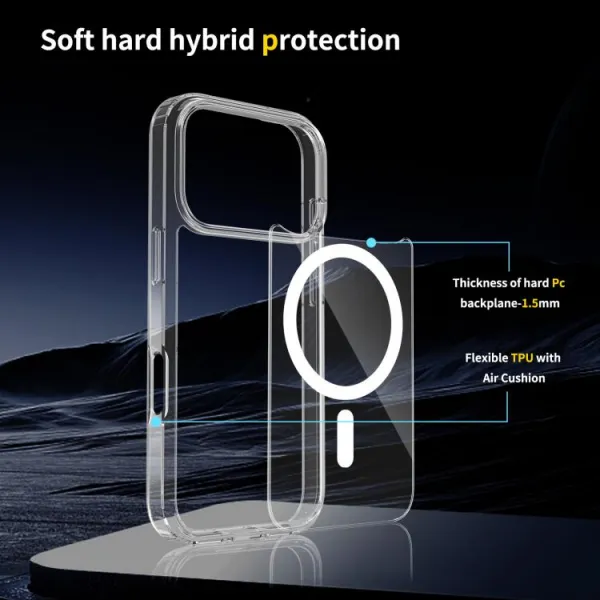 TRANSPARENT MAGSAFE Kryt pre Apple iPhone 17 Pro priehľadný
