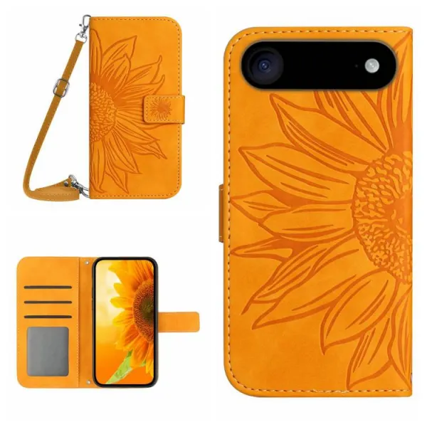 ART SUNFLOWER Peňaženkový obal so šnúrkou pre Apple iPhone Air žltý