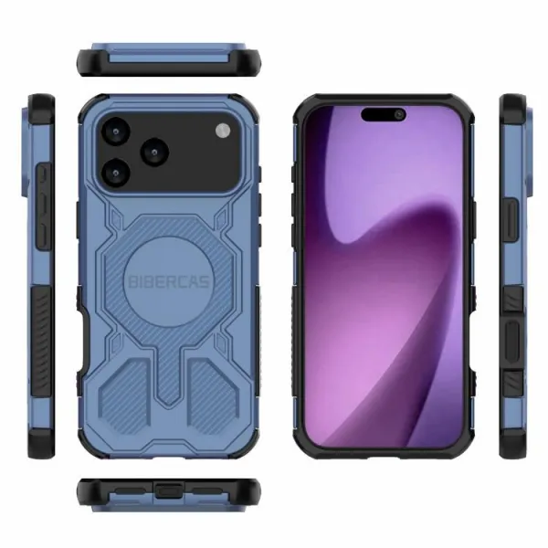 BIBERCAS COLOR Ochranný kryt s MagSafe Apple iPhone 17 Pro Max tmavomodrý