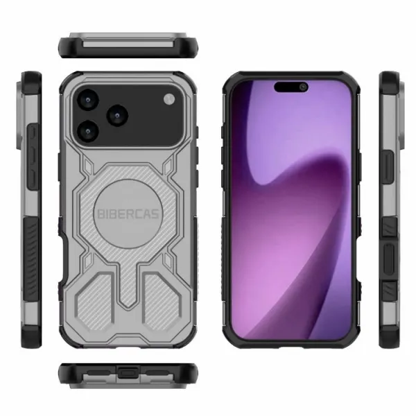 BIBERCAS COLOR Ochranný kryt s MagSafe Apple iPhone 17 Pro Max šedý