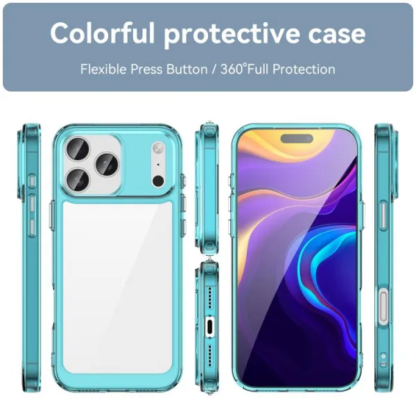 CRYSTAL Ochranný kryt pre Apple iPhone 17 Pro Max tyrkysový