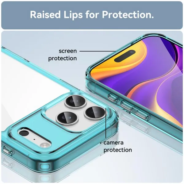 CRYSTAL Ochranný kryt pre Apple iPhone 17 Pro Max tyrkysový