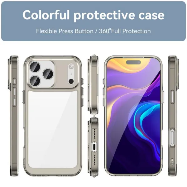 CRYSTAL Ochranný kryt pre Apple iPhone 17 Pro Max šedý