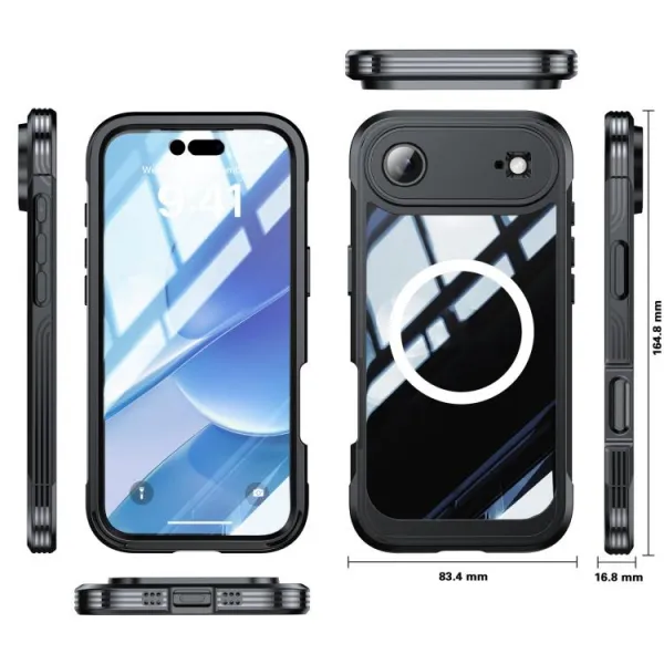 DUAL MAGSAFE Obojstranný ochranný kryt pre Apple iPhone Air čierny