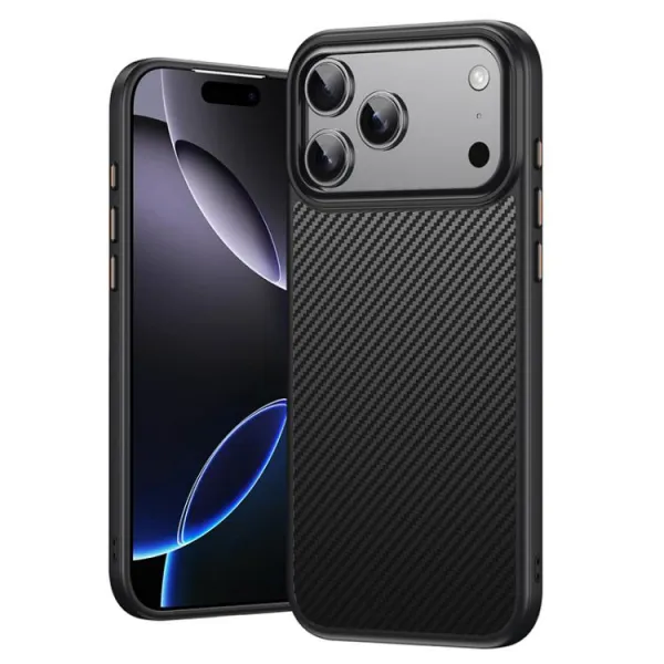 PROTEMIO KEVLAR Ochranný kryt s MagSafe pre Apple iPhone 17 Pro čierny