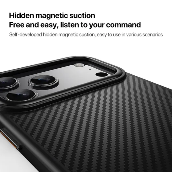 PROTEMIO KEVLAR Ochranný kryt s MagSafe pre Apple iPhone 17 Pro čierny