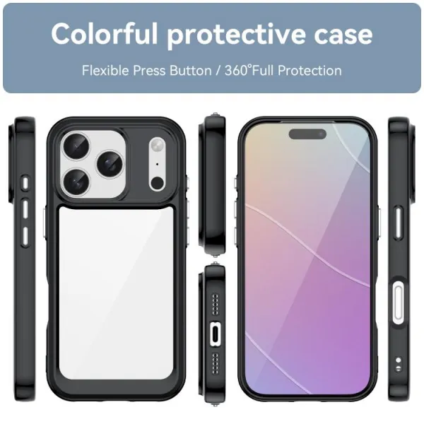 CRYSTAL Ochranný kryt pre Apple iPhone 17 Pro čierny