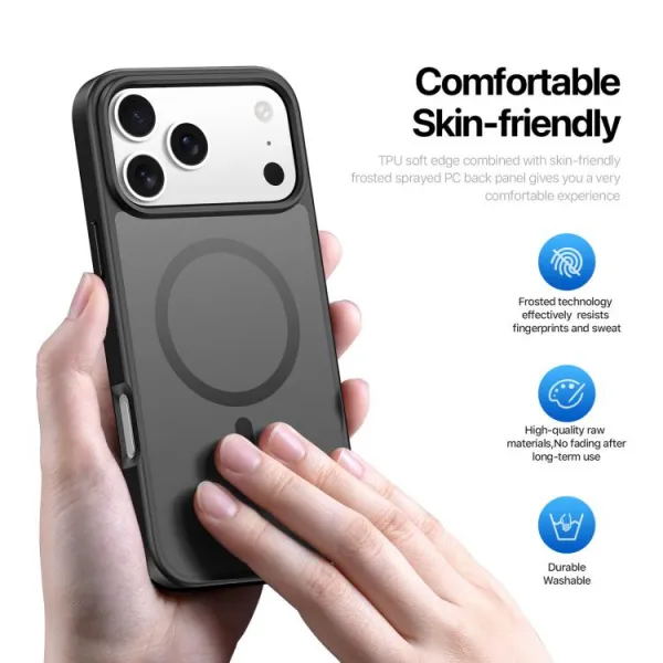 DUX YIND Ochranný obal s MagSafe pre Apple iPhone 17 Pro Max čierny