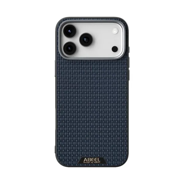 ABEEL RUYI Kožený kryt s MagSafe pre Apple iPhone 17 Pro modrý
