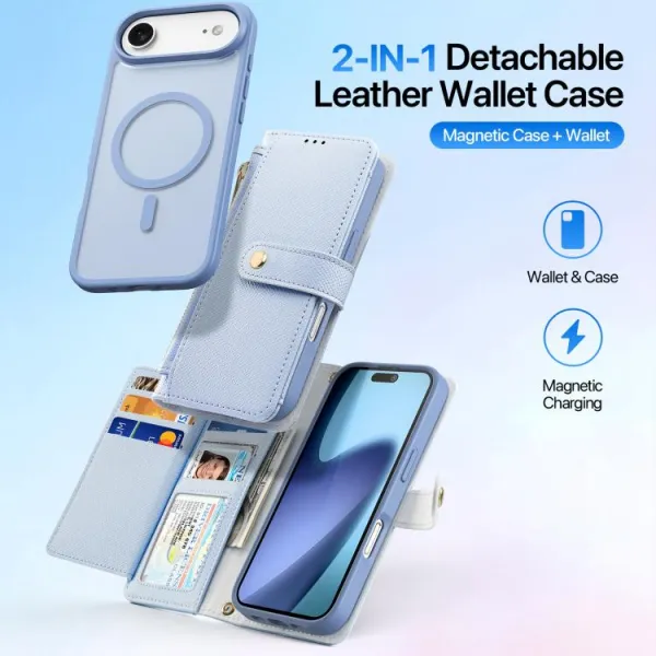 DUX LAWA Ochranný kryt a peňaženkové puzdro 2v1 Apple iPhone Air modrý