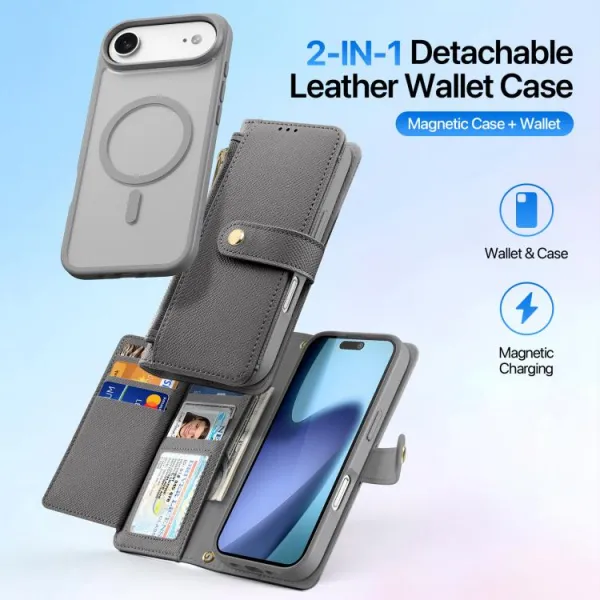 DUX LAWA Ochranný kryt a peňaženkové puzdro 2v1 Apple iPhone Air šedý