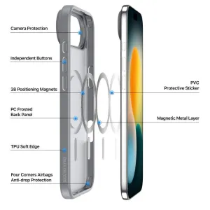 DUX YIND Ochranný obal s MagSafe pre Apple iPhone Air šedý