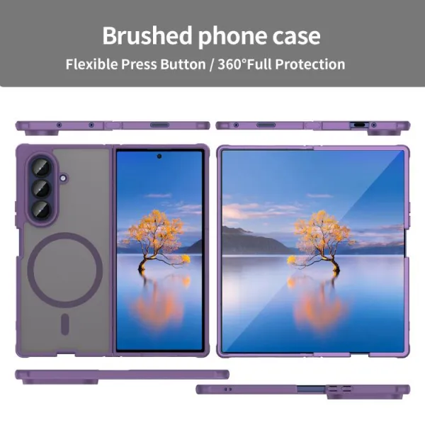 FANDUN MAGSAFE Ochranný kryt pre Samsung Galaxy Z Fold7 5G fialový