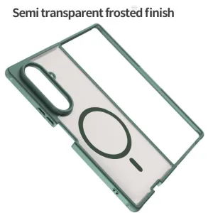 FANDUN MAGSAFE Ochranný kryt pre Samsung Galaxy Z Fold7 5G zelený