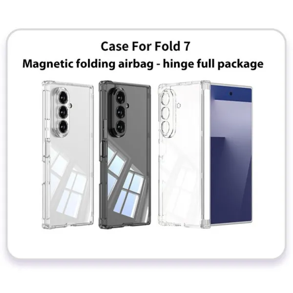 GKK AIRBAG Priehľadný kryt pre Samsung Galaxy Z Fold7 5G TRANSPARENT BLACK