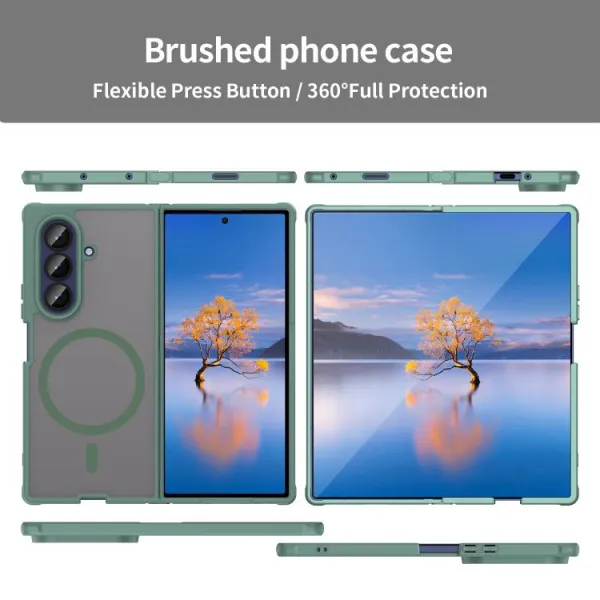 FANDUN MAGSAFE Ochranný kryt pre Samsung Galaxy Z Fold7 5G zelený